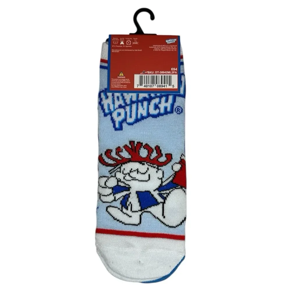 3x Hawaiian Punch Novelty Crew and Ankle Cut Socks Adult Set One Size